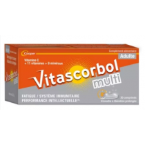 Vitascorbol Multi 12 Vitamines 8 Mineraux - 30 Comprimés Tricouches - Action Continue 8h