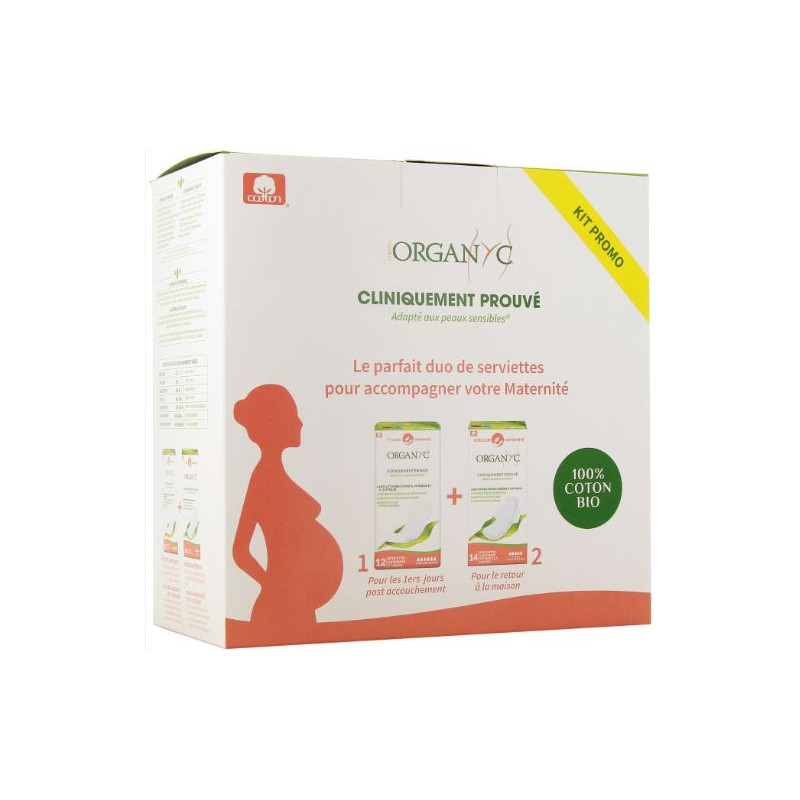 Organyc - Kit Premiers Jours Maternité + Retour à la maison - Sachet De 12 + 14