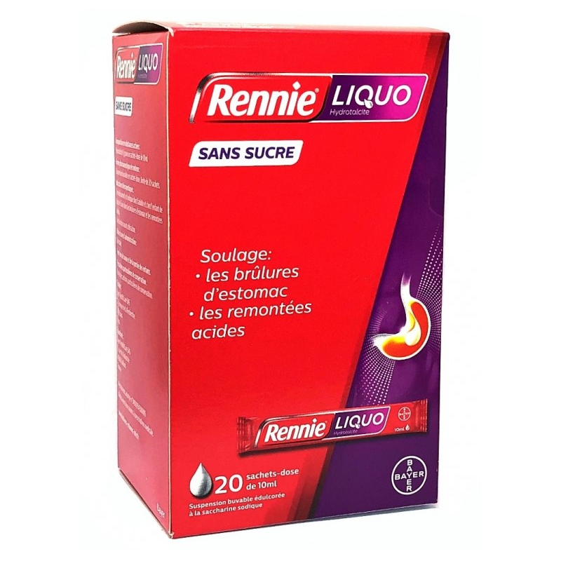 Rennie Liquo Sans Sucre Sachet Dose 10 ml, Boite de 20