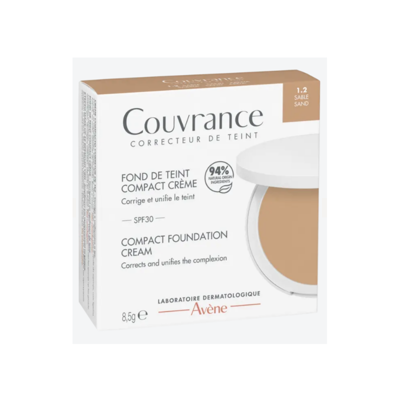 Fond de Teint - Compact Crème - Sable - SPF 30 - Couvrance - Avène - 8,5g