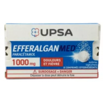 EfferalganMed 1g - Effervescent - Douleurs et Fièvre -  Boite de 8