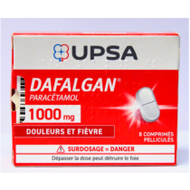 Dafalgan 1g - Paracétamol Douleurs et Fièvre - 8 Comprimés Pelliculés