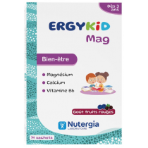 ErgyKid Mag - Magnésium Vitamine B6 - Fruits Rouges - Nutergia - 14 sachets