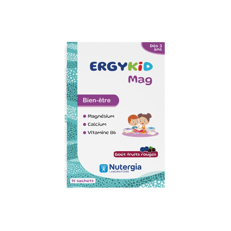 ErgyKid Mag - Magnesium Vitamin B6 - Red Fruits - Nutergia - 14 sachets