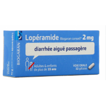 Lopéramide 2mg - Diarrhée Aiguë Passagère - Biogaran Conseil - 12 Gélules