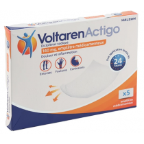 Emplâtre Médicamenteux 140 mg - Douleur et Inflammation - VoltarenActigo - 5 Emplâtres