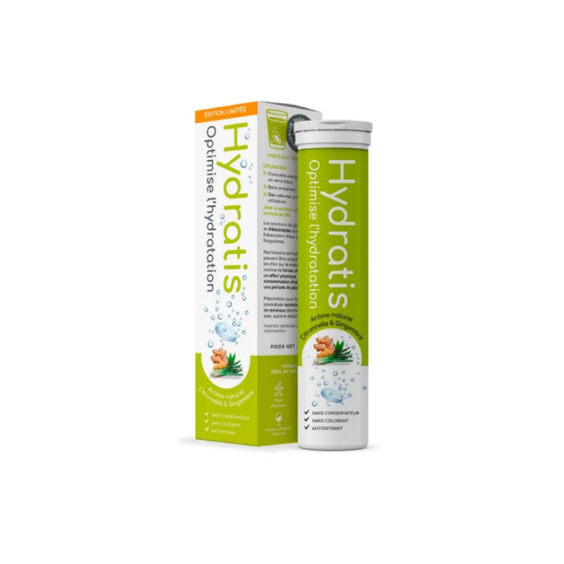 Hydratis Lemongrass & Ginger - optimises hydration - 20 effervescent lozenges