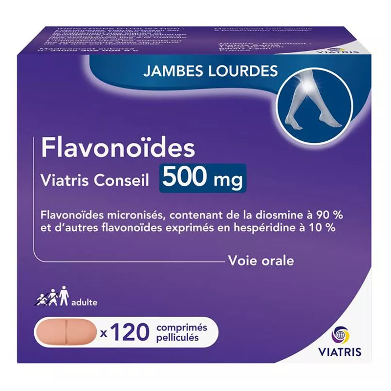 Flavonoique Purifiée - 500 mg - Viatris - 120 comprimés