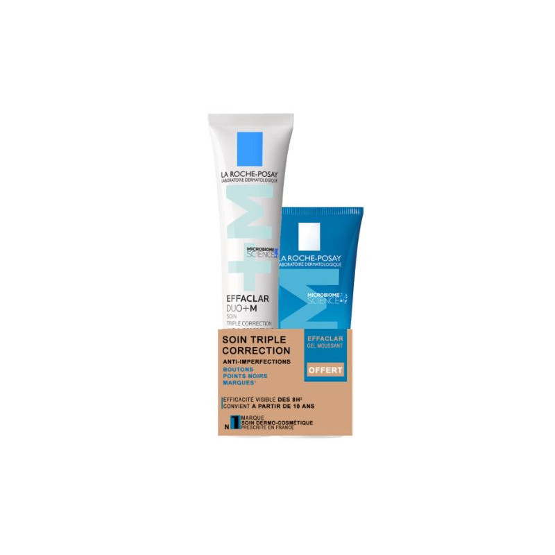 Soin Correcteur Anti-Imperfections  - Effaclar Duo+M - La Roche Posay - 40ml+gel moussant 50ml offert