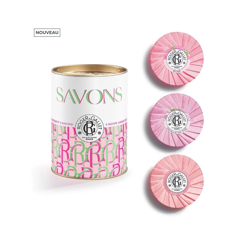 coffret 3 savons - Feuille de thé - Rose - Rose Thé - Roger Gallet -3X100g