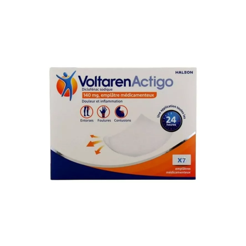 Emplâtre Médicamenteux 140 mg - Douleur et Inflammation - VoltarenActigo - 7 Emplâtres