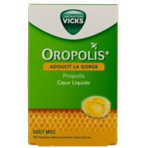 Oropolis Coeur Liquide - Adoucit la gorge - Propolis - 16 pastilles sans sucres