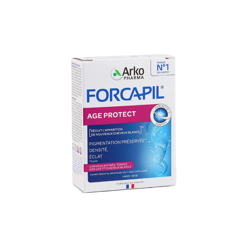 Forcapil - Age Protect - Cheveux Affinés, Ternes - ArkoPharma - 30 comprimés