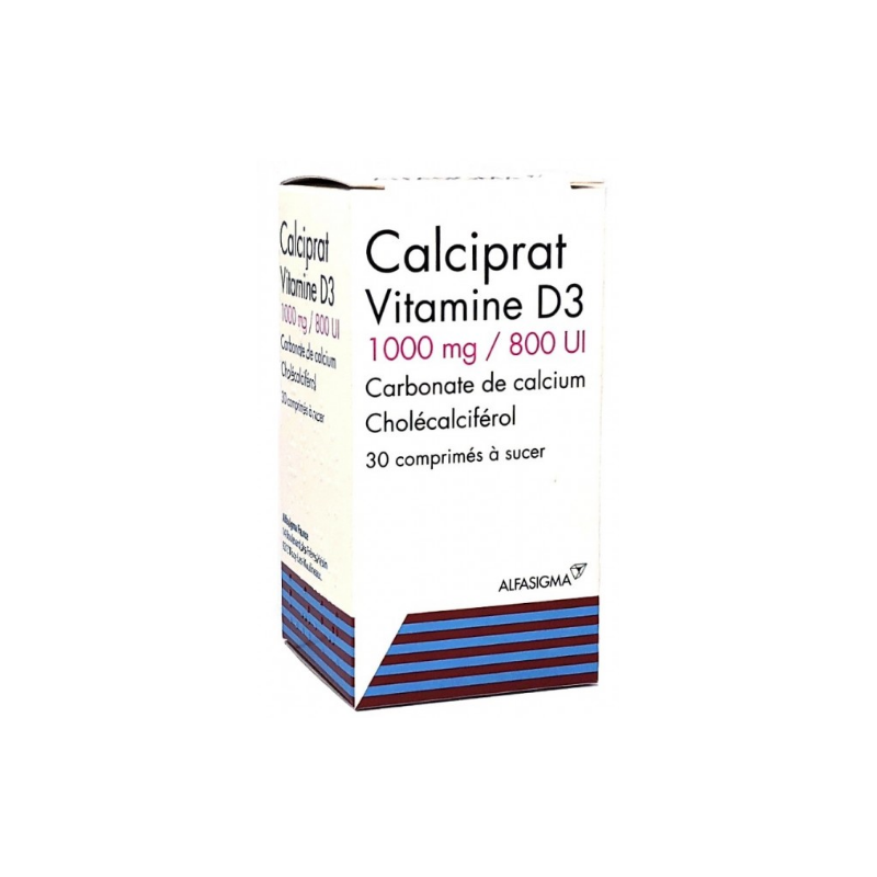 Calciprat Vitamin D3 - 1000/800 IU - Calcium - 30 chewable tablets