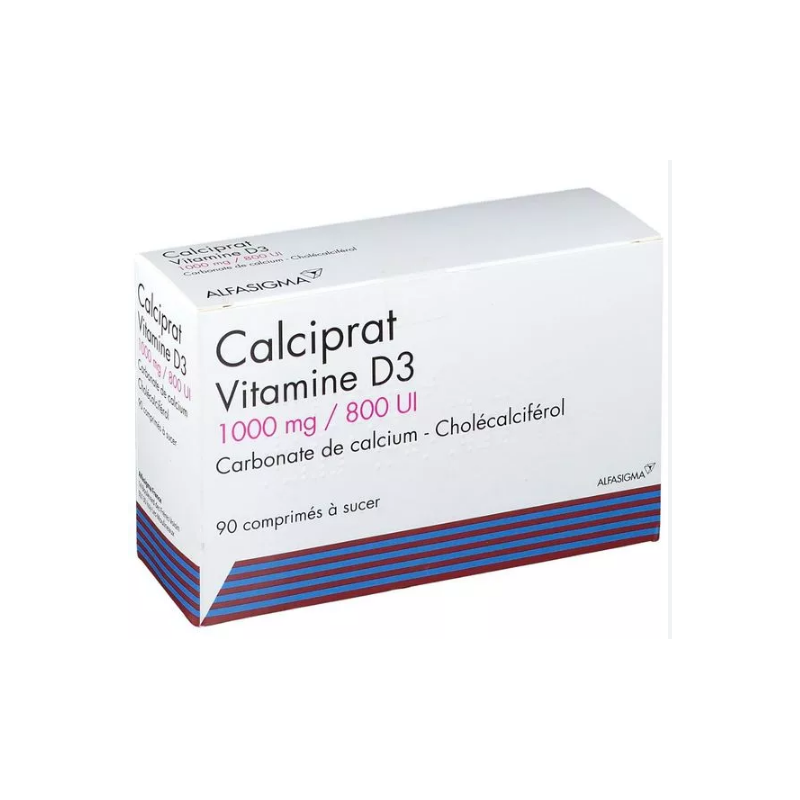 Calciprat Vitamin D3 - 1000/800 IU - Calcium - 90 chewable tablets