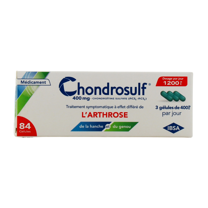 Chondrosulf 400mg - Symptomatic Treatment of Arthritis - IBSA - 84 Capsules