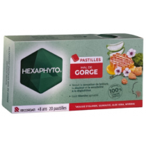 Pastilles Mal de Gorge - Douleur, Brûlure, Sensibilité - Hexaphyto - 20 Pastilles