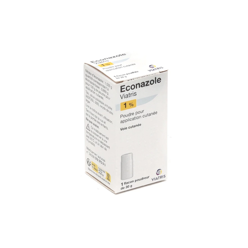 Econazole - Poudre talc - Traitement Mycose - Viatris - 30g