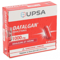 Dafalgan 1000 mg Paracétamol Douleurs et Fièvre, 8 Gélules