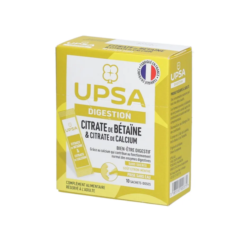 Citrate de Bétaïne - Digestion - Citron-Menthe - 10 sachets-doses