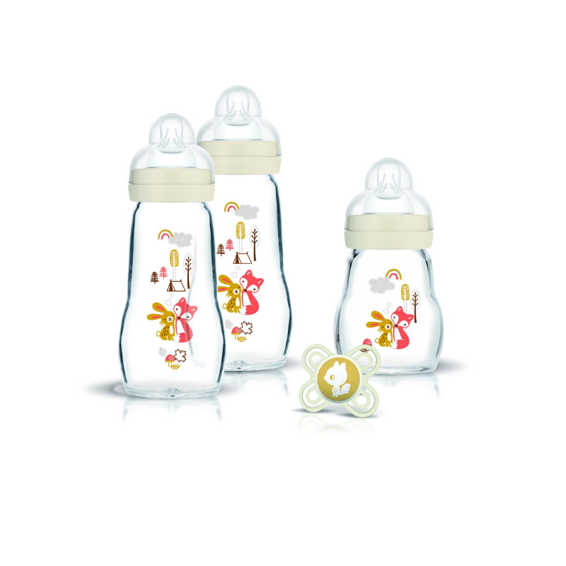 Birth Kit - Glass Baby Bottles + Pacifier - Mon Premier MAM