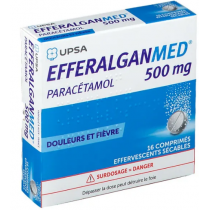 EfferalganMed 500 mg Effervescent, Douleurs et Fièvre, Boite de 16 UPSA