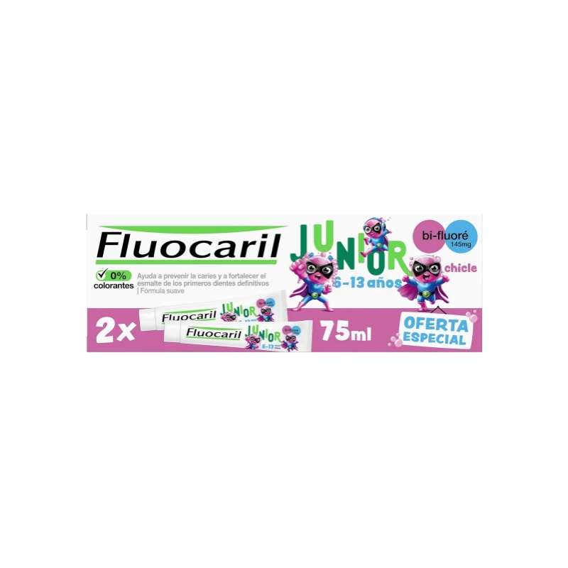 Children's Toothpaste - Helps Prevent Cavities and Strengthens Enamel - Fluocaril - 2 x 75ml