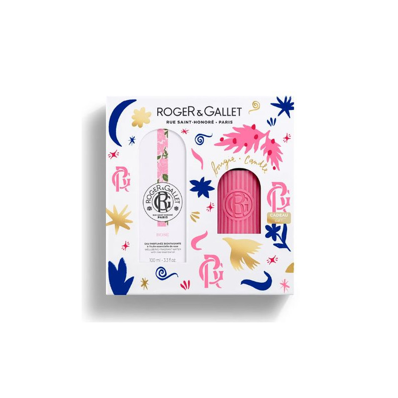 Coffret Eau Parfumée - Rose - Roger Gallet -  100ml + bougie offerte