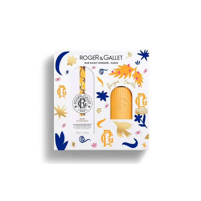 coffret Eau  Parfumée - Bois d'Orange - Roger Gallet -  100ml + bougie offerte