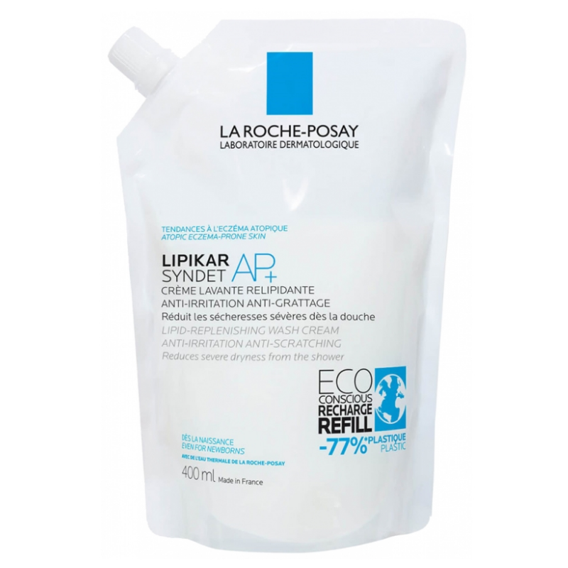 Recharge Lipikar Syndet AP+ - Crème Lavante Relipidante - La Roche-Posay - 400 ml