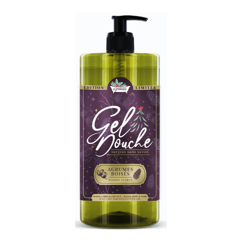 Christmas Shower Gel - Woody Citrus - Les Petits Bains de Provence - 1L