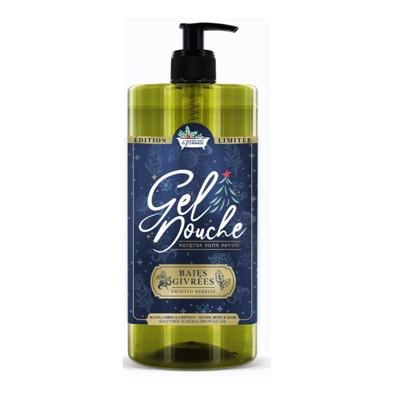 Gel douche de Noël - Baies Givrées - Les Petits Bains de Provence - 1L