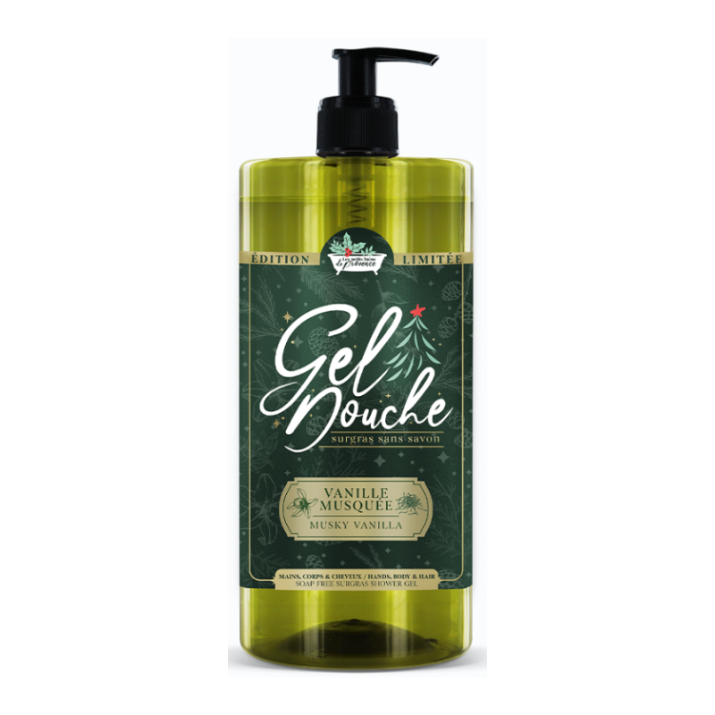 Gel Douche de Noël - Vanille Musquée - Les petits Bains de Provence - 1L