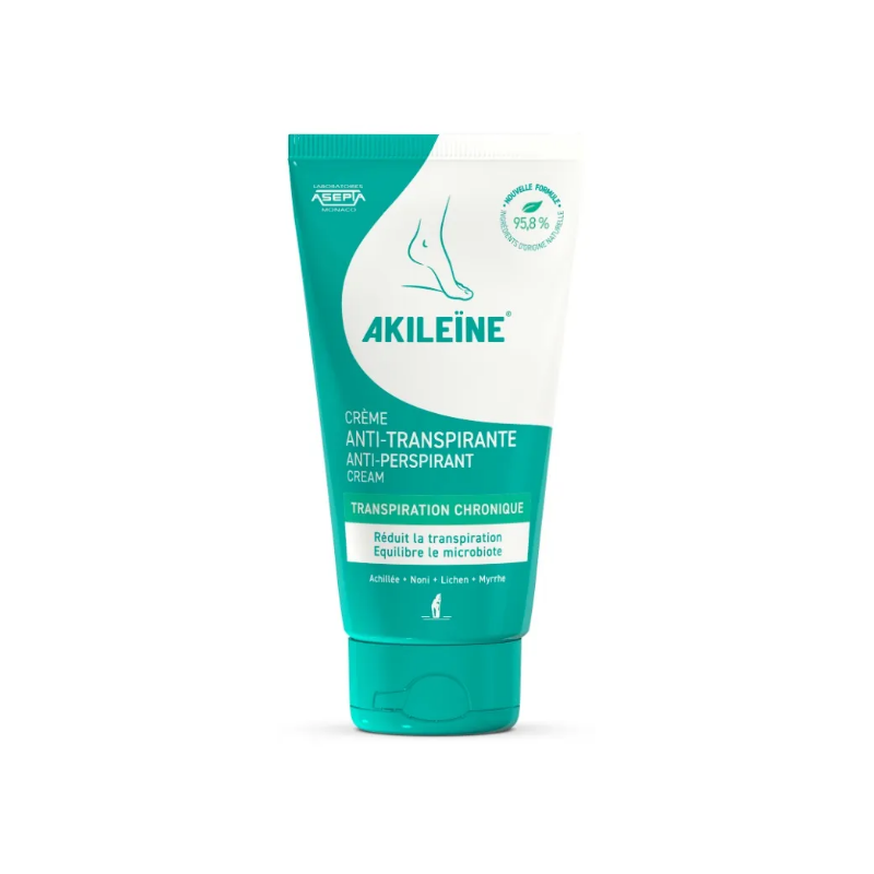 Anti-Perspirant Cream - Reduces Perspiration - Akileine - 75 ml