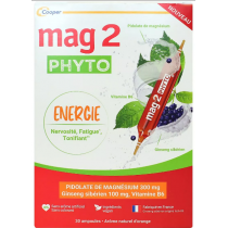 Mag2 Phyto Energie - Nervosité - Fatigue - Cooper - 30 ampoules