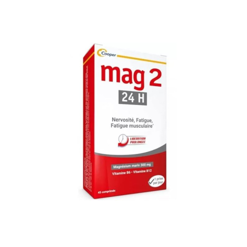 Mag 2 Magnesium 24H - Fatigue - Nervousness - Cooper - 45 tablets